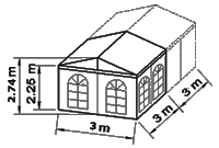 Giebelzelt 3 Meter