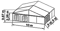 Giebelzelt-Skizze 10 Meter