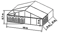 Giebelzelt-Skizze 15 Meter