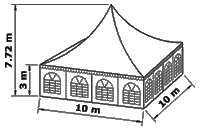 Pagodenzelt-Skizze 10 Meter