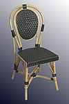 Rattanstuhl Rattanstuhl schwarzer Sitz und Rücklehne