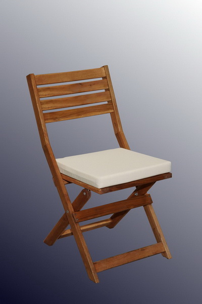 Teak Holzstuhl Kissen ecru Teak Holzstuhl ecru